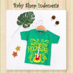 LK082 T shirt Kaos Little Rockstar 53 Hijau  large
